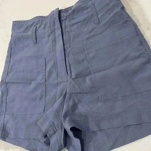 Shinestar High Waisted Flat Front Zipper Closure Shorts Dusty Blue Women's Small - Picture 2 of 5